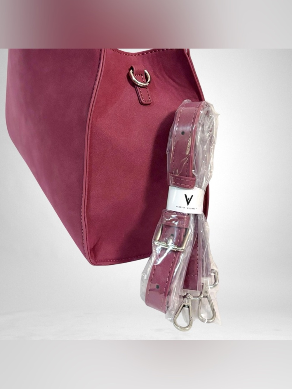VANESSA WILLIAMS Merlot Suede Satchel Women Handbag/Shoulder Bag NWT - Picture 8 of 8